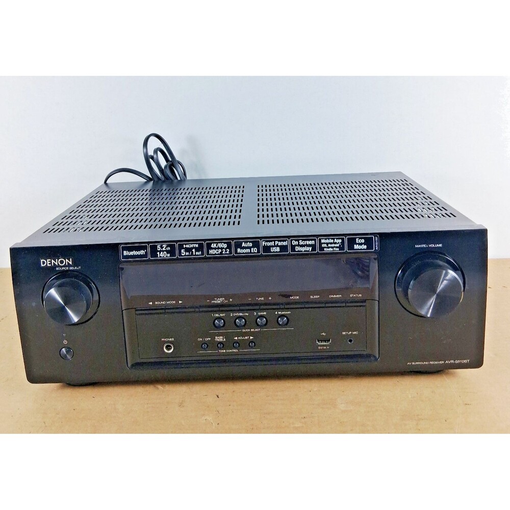 Denon AVR-S510BT 5.2 Ch Home Theater Receiver 4K Ultra HD Bluetooth - No Remote